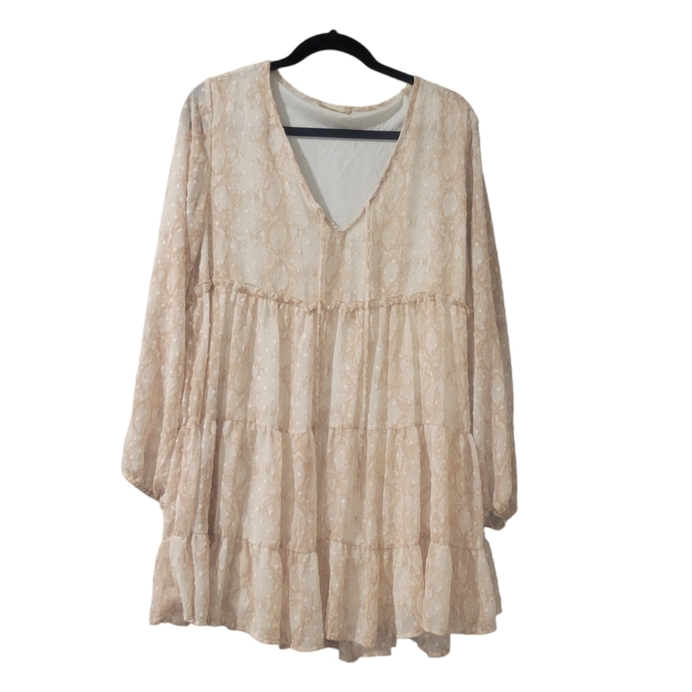 Altar'd State Snake Skin Long Sleeve Swing Dress Size Small